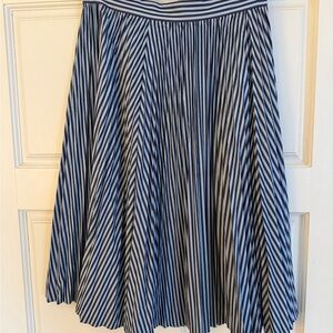 Kate Spade Blue and White Chevron A-Line Skirt